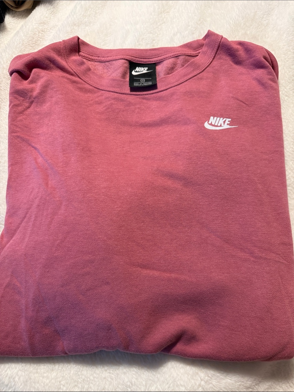 Nike Rose Crewneck Sweatshirt with White Swoosh